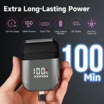 ⁦[Upgrade] Electric Foil Shavers for Men, Mini Electric Razor, Compact Face Shaver, IPX7 Waterproof Wet Dry Cordless Razor, LED Display, USB-C Fast Rechargeable⁩ - الصورة ⁦6⁩