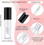 ⁦GNAFOTU 20Pieces 0.8ml Clear Mini Lip Gloss Tube Refillable Empty Lip Balm Bottles Transparent Lipstick Containers for Women Girls DIY Makeup⁩ - الصورة ⁦2⁩