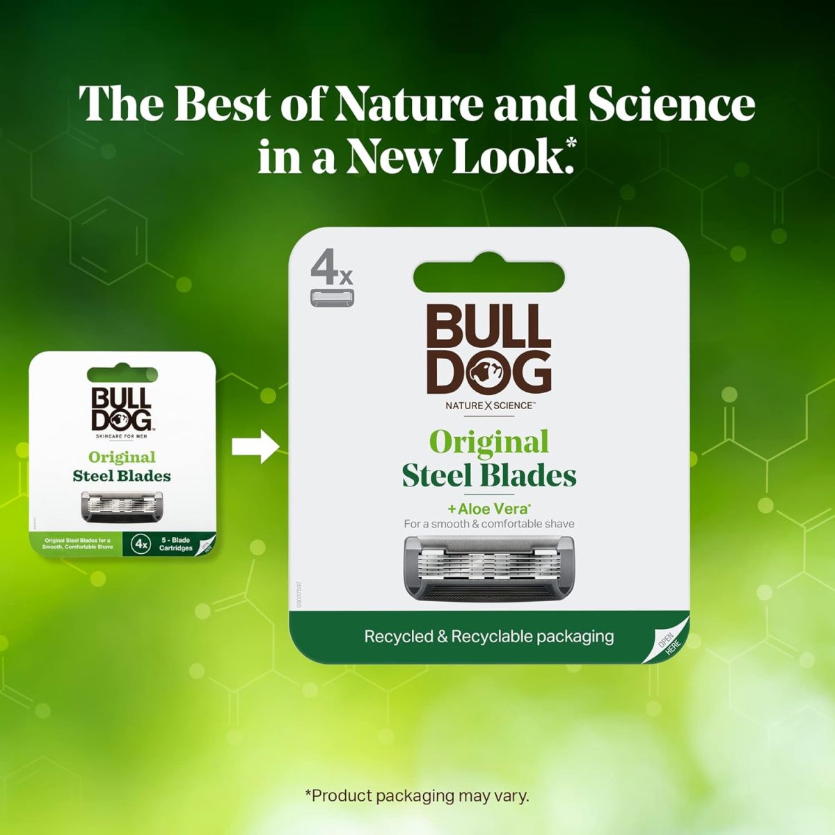 ⁦Bulldog Mens Skincare and Grooming Original Razor Blades Refills for Men, 4 Count⁩ - الصورة ⁦2⁩
