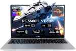 لابتوب للأعمال والألعاب 15.6 بوصة، معالج سداسي النواة ايه ام دي رايزن 5 6600H، معالج رسومات مدمج راديون 660M بدقة 6 نانومتر، ذاكرة 32 جيجابايت DDR5، سعة تخزين 2 تيرابايت SSD، واي فاي 5، ويندوز 11