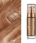 ⁦Lezero Body Shimmer Oil, Waterproof Long Lasting Moisturizing Body Luminizer Glow For Face, Liquid Illuminator Highlighter 1oz/Jars, Makeup Brush Include (Glistening Bronze #03)⁩ - الصورة ⁦3⁩