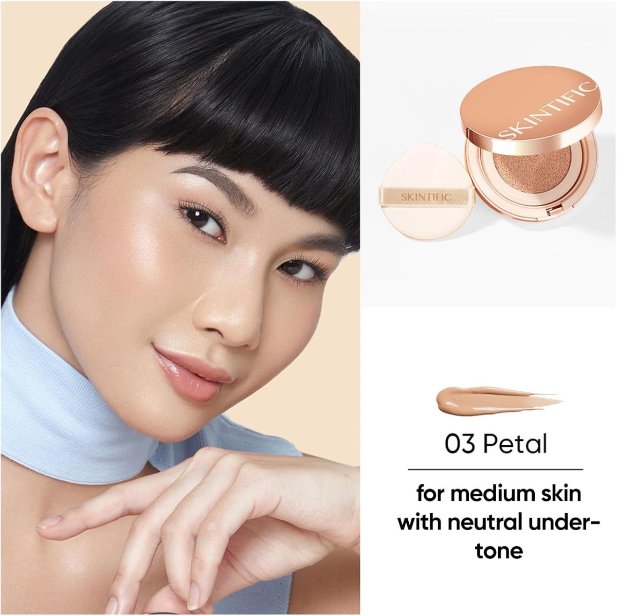 ⁦SKINTIFIC Cushion Foundation | Perfect Air Cushion | SPF 35 PA++++ | Oil-Control Waterproof Matte Finish Poreless Foundation⁩ - الصورة ⁦3⁩