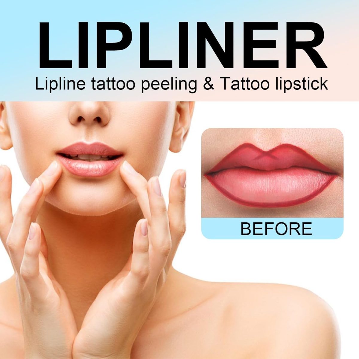 ⁦SWIUKPHE Peel Off Lip Liner Tattoo, Lip Stain Peel Off, Non-stick Cup Liquid Lip Liner Matte Finish Lip Makeup, Long Lasting Waterproof (Light Brown, 2Pcs)⁩ - الصورة ⁦2⁩