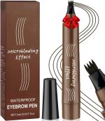 Hulami Eyebrow Pencil, Eyebrow Pen for Women Makeup, Magical Upgraded Eye Brow Pencils with 4 Fork Tip & Spoolie Brush for Natural-Looking Hair-Like Defined Brows, Last All-Day (Light Brown)