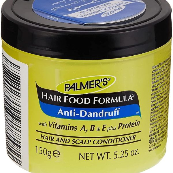 Palmer's Hair Food Formula Anti-Dandruff-Hair & Scalp Conditioner-Vitamin A,B,E Plus Protein-Add Shine & Lustre-Leaves Hair Softer-All hair Types-No Paraben, Sulphate,Dyes, Mineral Oil-150g