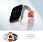 ⁦PZOZ Portable Apple Watch Charger, 1200mAh Mini Power Bank Wireless Charging for Apple Watch Series 10 9 Ultra 8 7 6 5 4 3 2 SE, Travel iWatch Charger with Keychain (Type C+Lightning) (white)⁩ - الصورة ⁦3⁩