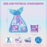 ⁦Townley Girl Mermaid Vibes Makeup Set with 8 Pieces, Including Lip Gloss, Nail Polish, Body Shimmer and More in Mermaid Bag, Ages 3+ for Parties, Sleepovers and Makeovers⁩ - الصورة ⁦8⁩