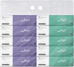 Govyy 3-Ply Facial Tissues - Pack of 10 with 300 Soft White Sheets - Unscented, Ultra Soft, Perfect for Daily Use and Personal Hygiene