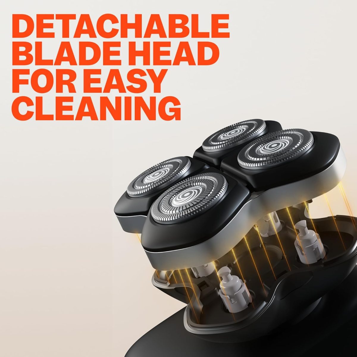 ⁦Freebird FlexSeries Pro Electric Head & Body Shaver - Mens Cordless Rechargeable Wet/Dry Skull Bald Head Back & Groin Waterproof Razor with Rotary Blades, Clippers, Nose Trimmer, Brush, Massager⁩ - الصورة ⁦5⁩