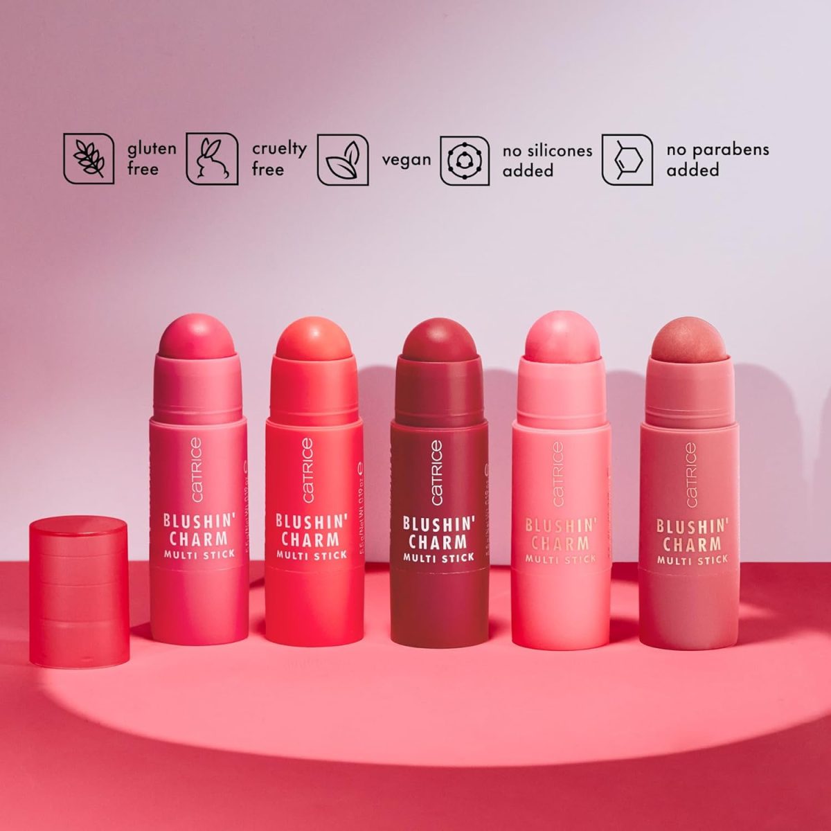 ⁦Catrice Blushin' Charm Multi Stick Blush No. 050, Brown, Instant Result, Natural, Radiantly Fresh, Vegan, Paraben-Free, Microplastic Particles, Nanoparticles Free, Pack of 1 (5.5 g)⁩ - الصورة ⁦4⁩