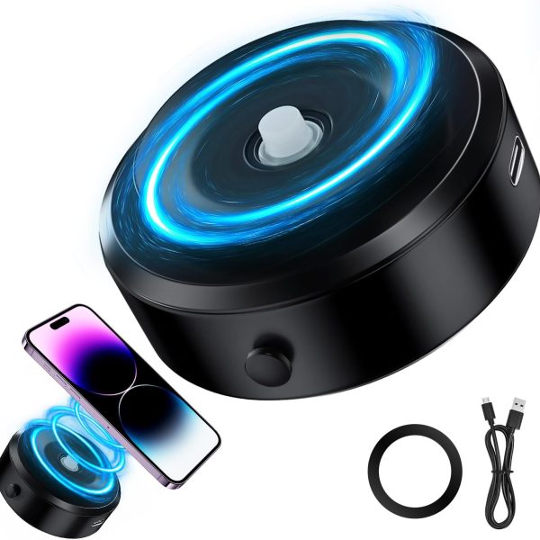 Necomi Electric Vacuum Magnetic Suction Phone Mount, HandsFree Magnetic Car Phone Holder, Double-Sided Phone Holder Compatible with Car Dashboard Installation, Smooth Surface, Phone, Phone Tablet