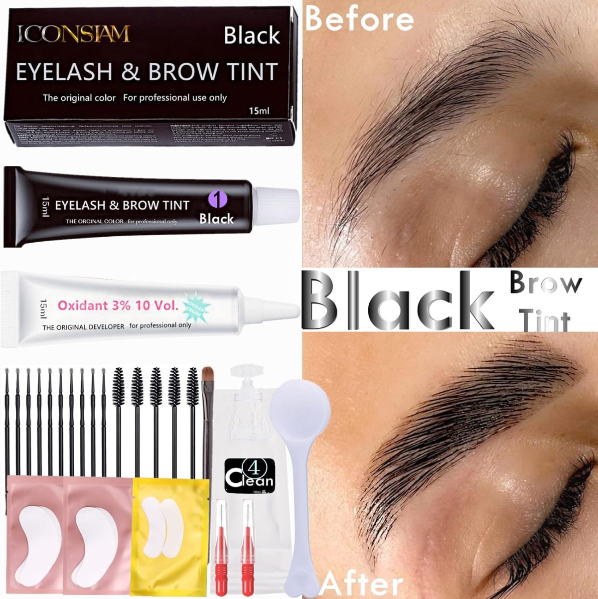 ⁦Libeauty Black Lash Tint Kit, Keratin Black Eyelash Dye and Eyebrow Tint, 6 Week Voluminous Brow Tint, Tinting Look For Lash Perm/Lift/Lamination Treatment (Black Eyelash Tint Kit Only)⁩ - الصورة ⁦7⁩