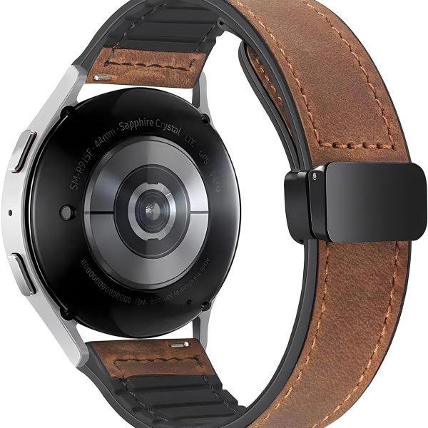 TDZDDYS 22mm Leather Watch Strap with Magnetic Buckle Design, Compatible with Huawei GT3/4 46mm, GT3 Pro, Huawei Watch 3, GT2e, GT2 Pro, GT2 42/46mm, Samsung Galaxy Watch 3 45mm/Gear S3