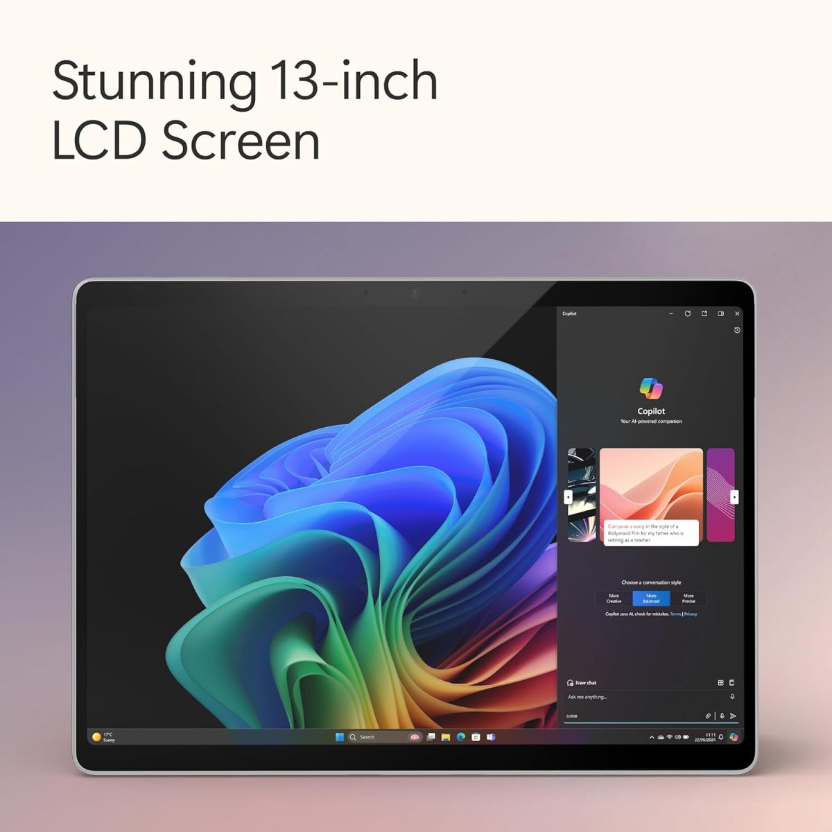 ⁦Microsoft Surface Pro (11th Edition - 2024), Copilot+PC, 2 in 1, 13"LCD upto 120Hz Display, Snapdragon X Plus, Qualcomm Hexagon with 45 TOPS NPU, Qualcomm Adreno GPU, 16GB RAM, 256GB SSD, Platinum⁩ - الصورة ⁦3⁩