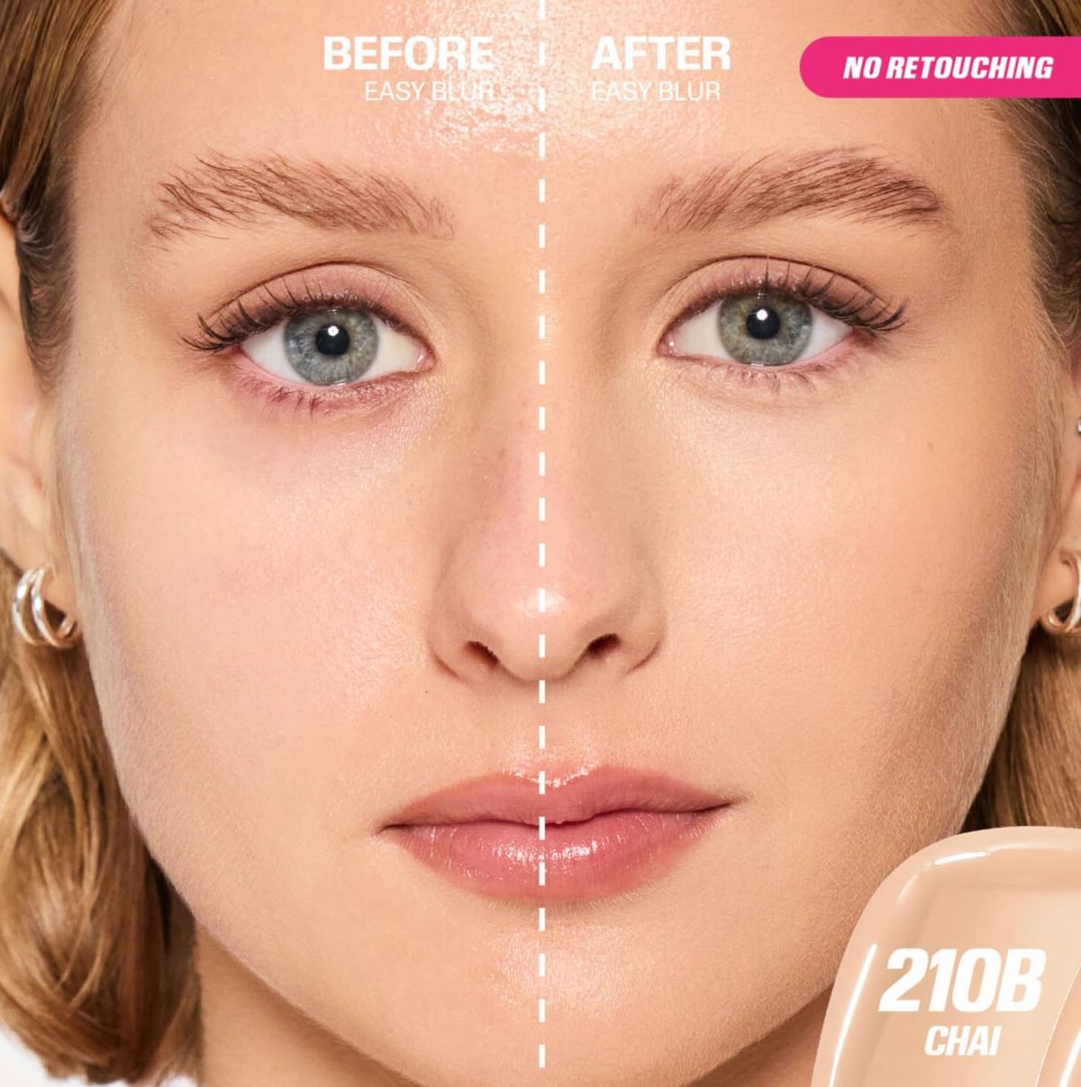 ⁦Huda Beauty Easy Blur Natural Airbrush Foundation, Chai 210B, 30ml⁩ - الصورة ⁦2⁩