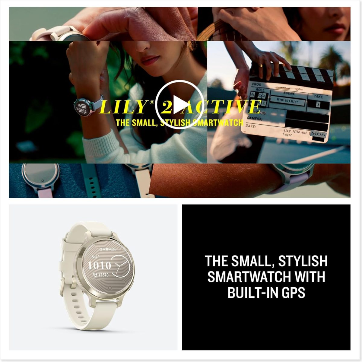 ⁦GARMIN LILY 2 ACTIVE LUNAR GOLD WITH BONE SILICONE BAND⁩ - الصورة ⁦8⁩
