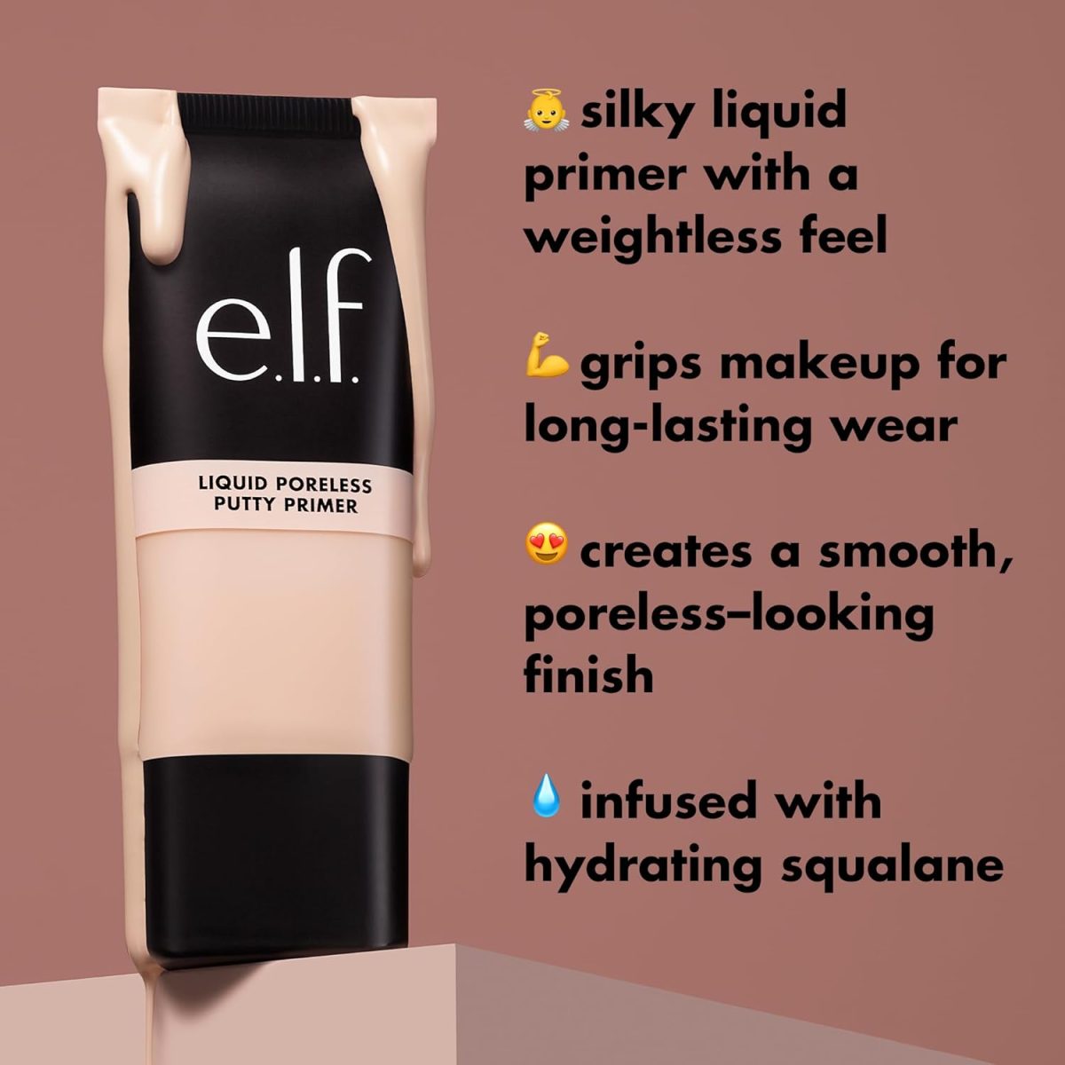 ⁦e.l.f. Liquid Poreless Putty Primer, Hydrating Liquid Face Primer For A Smooth Complexion, Grips Makeup For Longwear, Vegan & Cruelty-free⁩ - الصورة ⁦5⁩