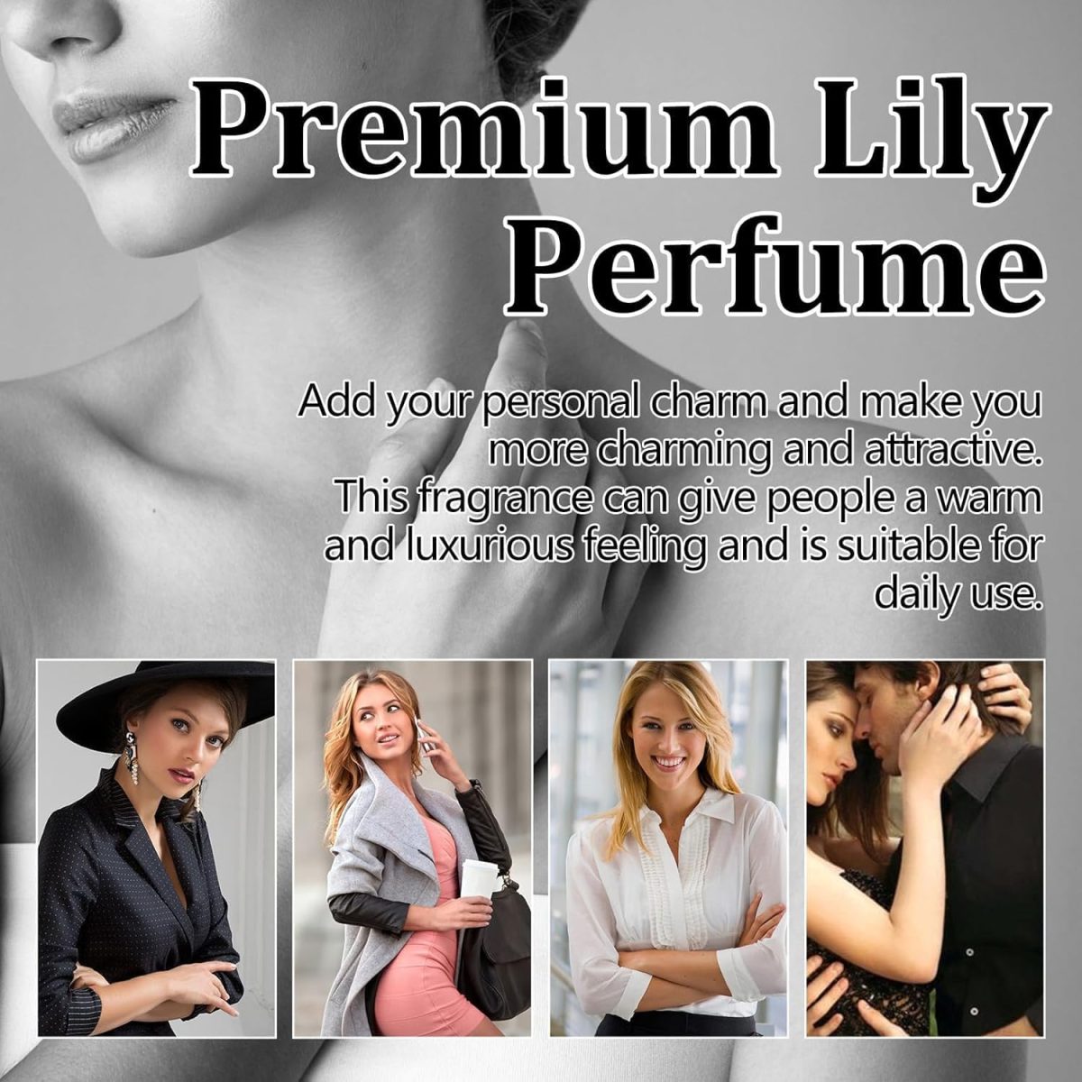 ⁦Goyazan Lily Perfume Premium - Attraction Perfume, Lily of the Perfume Premium Pheromone Cologne Oil Roll On for Women, Fresh, Classic Fragrance, Long-Lasting and Clean Scent -（15ml）⁩ - الصورة ⁦4⁩