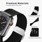 ⁦Compatible with Apple Watch Strap Band 49mm 46mm 45mm 44mm 42mm Braided Replacement Bands Adjustable Stretchable Elastics Sport Wristband for iWatch ultra2 ultra Series10/9/8/7/6/SE/5/4/3/2/1⁩ - الصورة ⁦3⁩