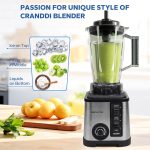 ⁦Ponicozy 3 in 1 Full Size Blender - 9500W Electric High Speed 15 Speed Countertop Smoothie Maker With 3L Bowl, 1.5L Chopper, 0.5L Grinder for Smoothie, Milkshake, Puree⁩ - الصورة ⁦6⁩