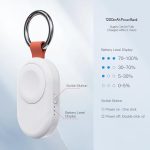 ⁦PZOZ Portable Apple Watch Charger, 1200mAh Mini Power Bank Wireless Charging for Apple Watch Series 10 9 Ultra 8 7 6 5 4 3 2 SE, Travel iWatch Charger with Keychain (Type C+Lightning) (white)⁩ - الصورة ⁦2⁩