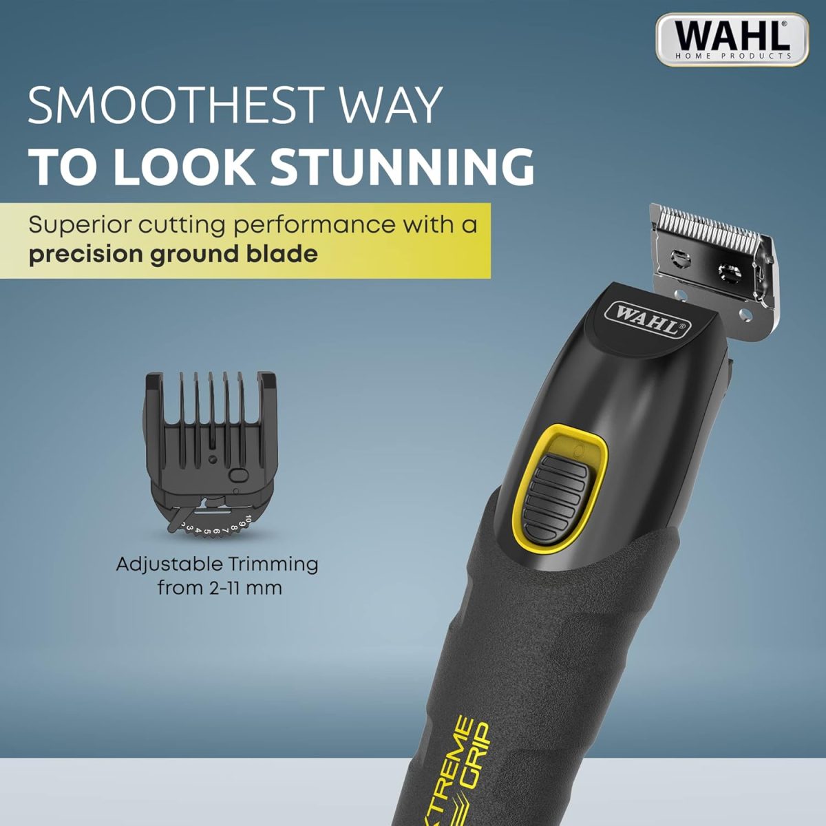 ⁦WAHL Extreme Grip 4-in-1 Multi-Grooming Trimmer for Men | High-Performance Stainless-Steel Blades | 12 Guide Combs with Adjustable Lengths (0.5mm-11mm) | 120 Min Runtime (9893-1927)⁩ - الصورة ⁦2⁩