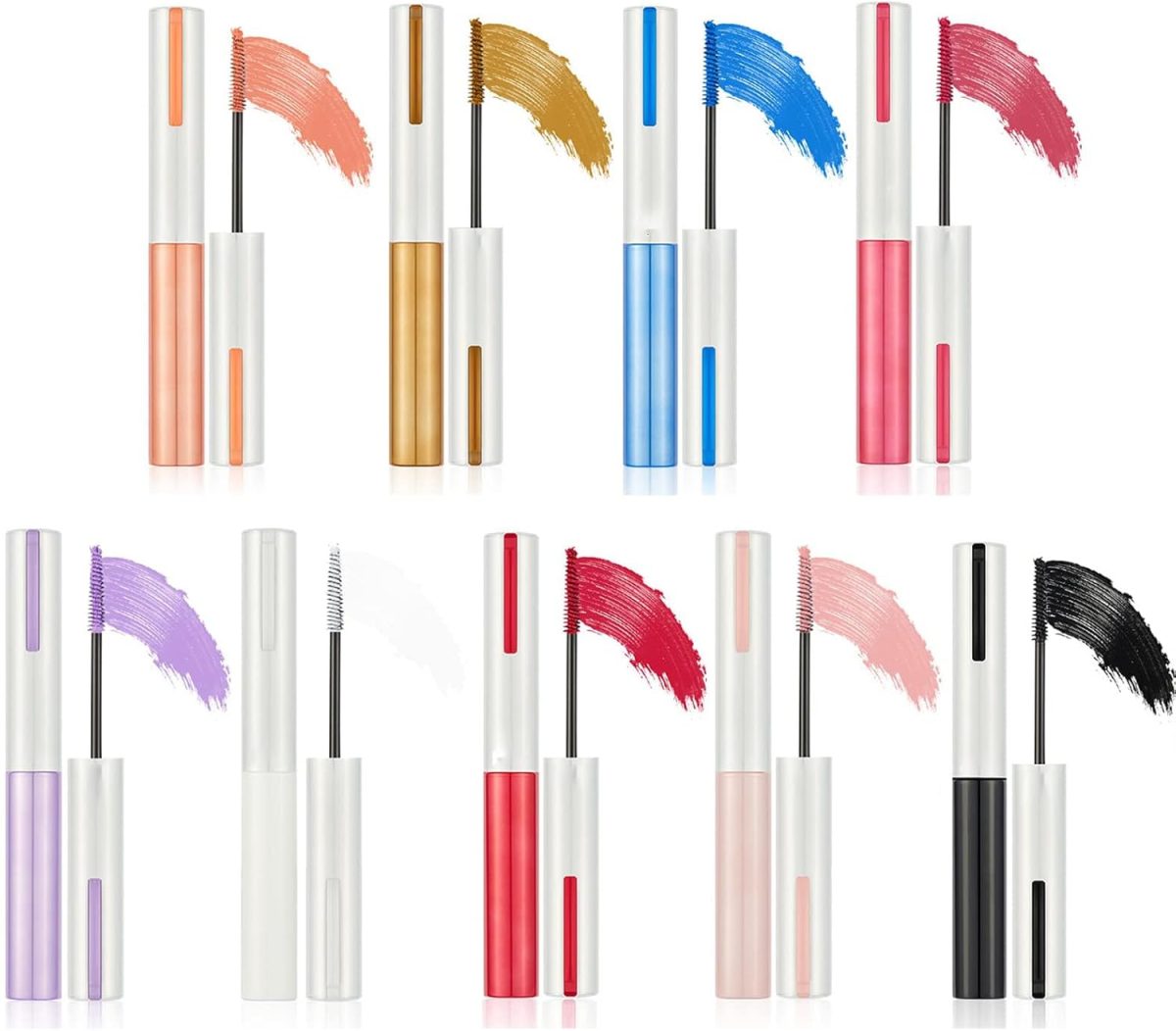 ELECDON 9 Colors Waterproof Mascara Set - Long-lasting, Volumizing & Curling for Stunning 3D Eye Makeup, Suitable Gift for Women & Teenage Girls
