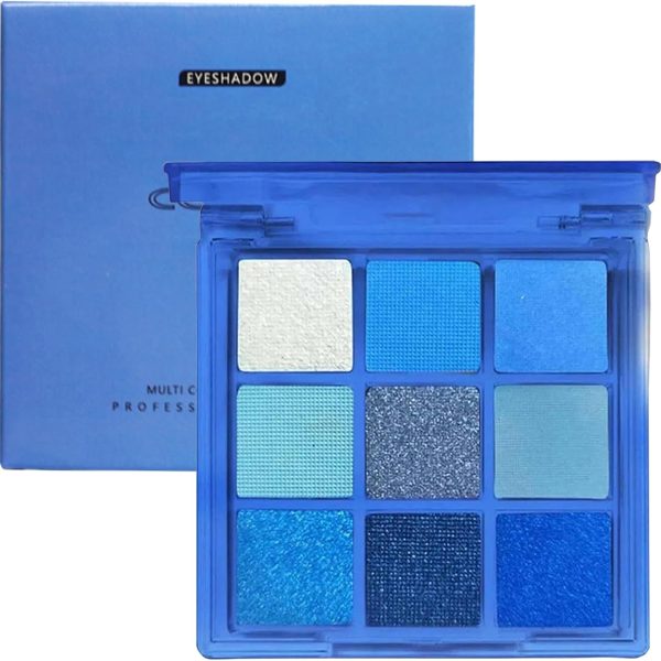 Royal Blue Glitter Eyeshadow Palette for Women - Highly Pigmented, Long-lasting Waterproof Makeup with Shimmer & Matte Eyeshadow - Perfect for Highlighting Your Eyes