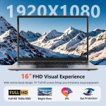 ⁦16 Inch Laptop, Portable Laptop with 6GB DDR and 64GB SSD,Expandable to 1TB.Quad Core Pentium Processor up to 2.64GHz.Mini HDMI.Dual Band WiFi. Webcam. Thin Laptops⁩ - الصورة ⁦2⁩
