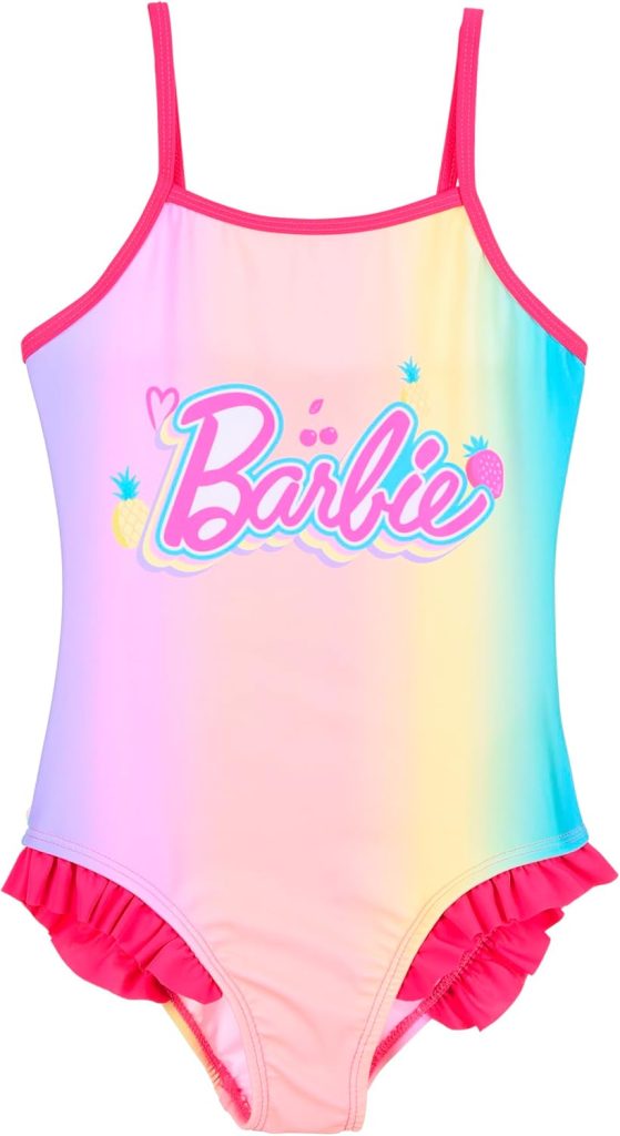Barbie Girls One Piece Swimsuit, Kids Swimsuit, Sizes 4-10 Years