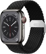 Compatible with Apple Watch Strap Band 49mm 46mm 45mm 44mm 42mm Braided Replacement Bands Adjustable Stretchable Elastics Sport Wristband for iWatch ultra2 ultra Series10/9/8/7/6/SE/5/4/3/2/1