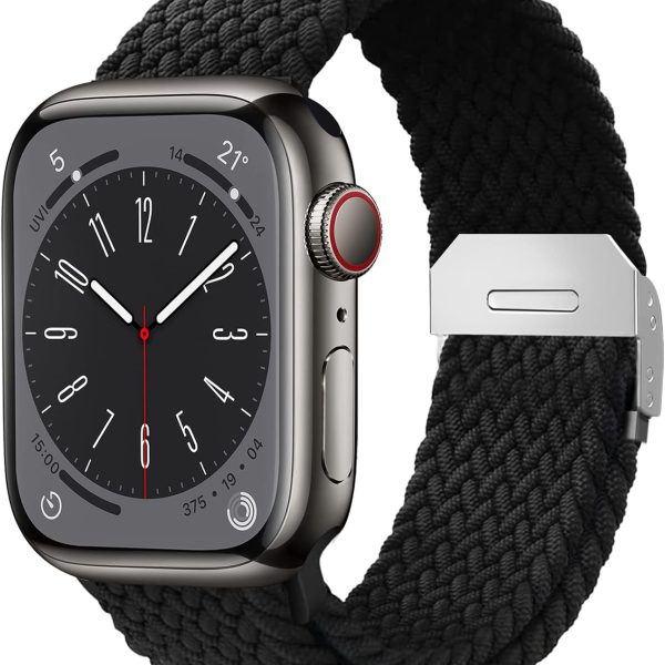 Compatible with Apple Watch Strap Band 49mm 46mm 45mm 44mm 42mm Braided Replacement Bands Adjustable Stretchable Elastics Sport Wristband for iWatch ultra2 ultra Series10/9/8/7/6/SE/5/4/3/2/1