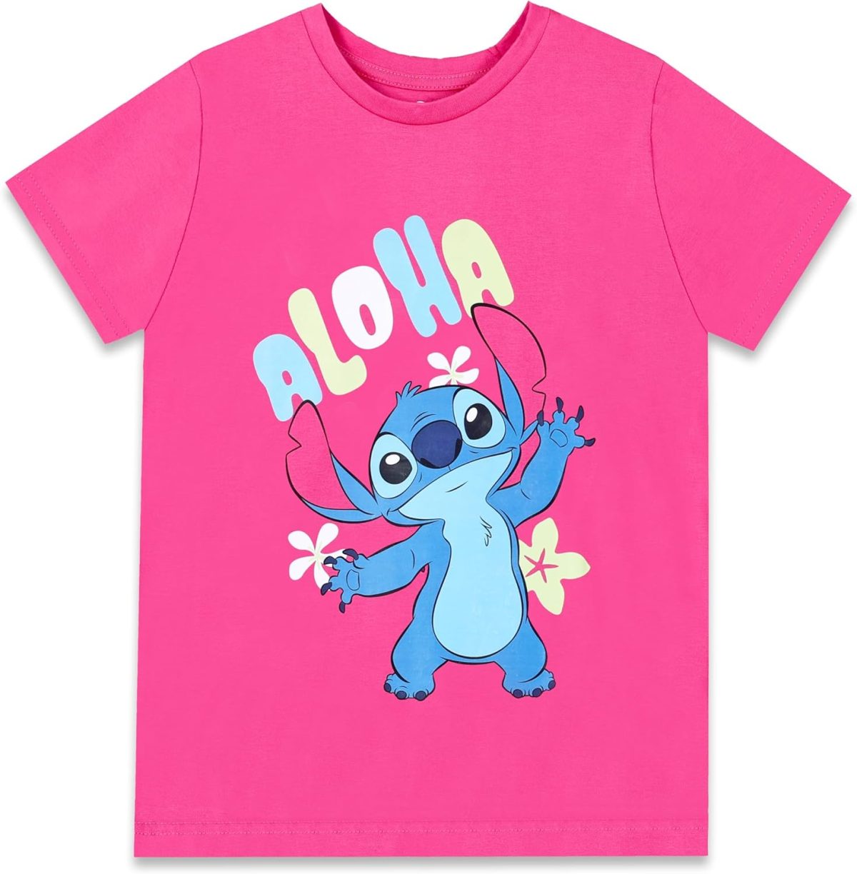 ⁦Disney Girls Disney Aloha Kids Girls Short Sleeves T-Shirt Western (pack of 1)⁩ - الصورة ⁦2⁩