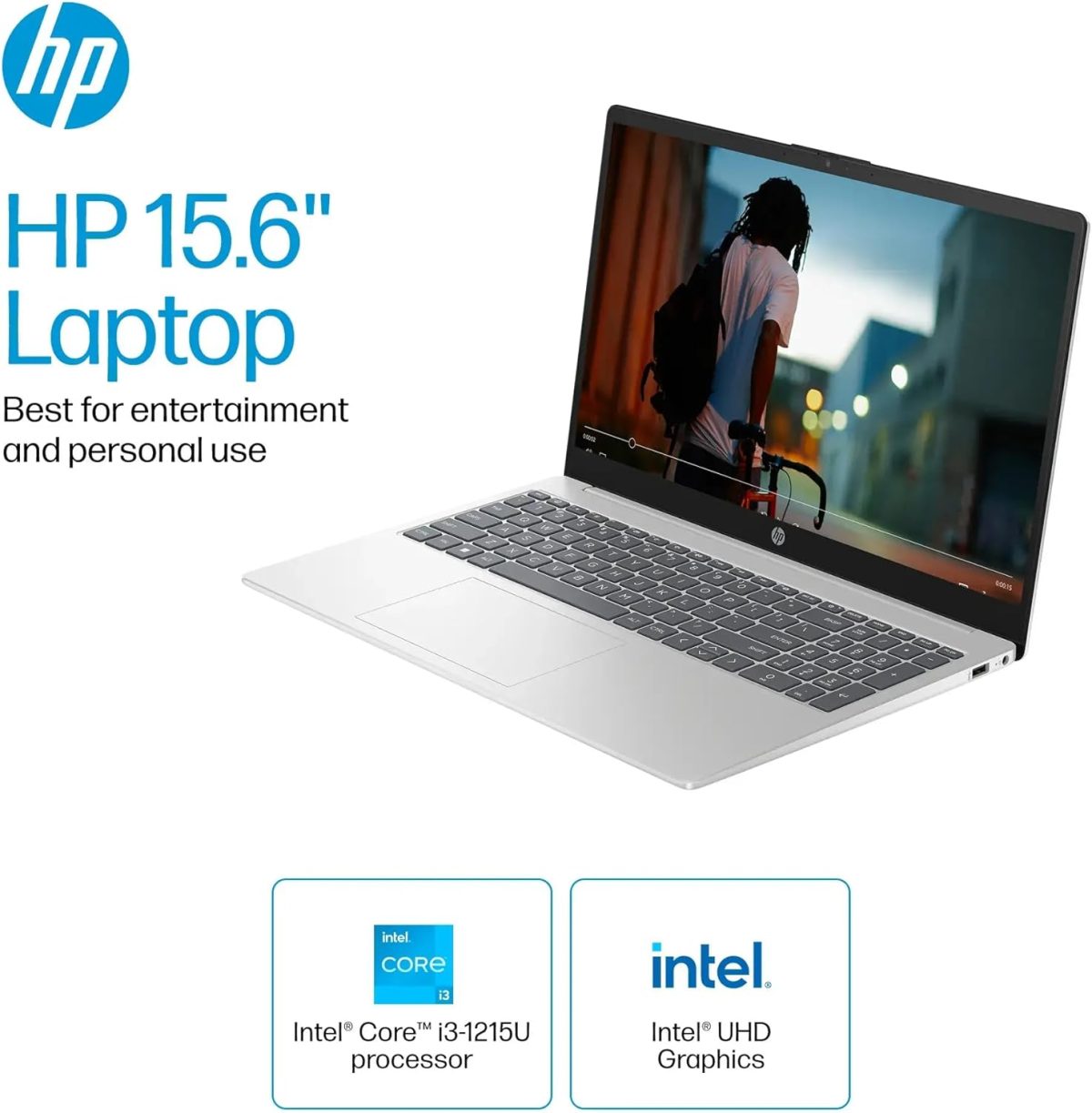 ⁦HP 15.6" Touchscreen Business Laptop | 6-Core i3-1215U (Outperforms i5 1135G7) | 32GB RAM | 1TB SSD | Win 11 Pro | Sleek Silver | W/Charger⁩ - الصورة ⁦2⁩
