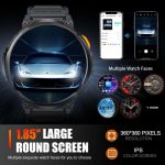 ⁦Military Smart Watches for Men with LED Flashlight 1.85" Large Screen 730mAh Big Battery Activity Tracker with Bluetooth Call Sport Modes Health Monitor Outdoor Tactical Smartwatch for iPhone Android⁩ - الصورة ⁦4⁩
