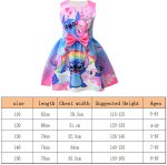 ⁦Girls Stitch Casual Dress Summer Toddler Princess Flower Double Bow Tie Wedding Party Kids Sundress Short Dresses⁩ - الصورة ⁦2⁩