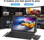 ⁦Android 15 Tablet, 10 inch 18GB RAM 128GB ROM, 2.0Ghz Quad-core Processor Tablet, 1280*800 IPS Touch Screen, 2.4G/5G WiFi, 2 in 1 Tablets with Keyboard, Case, Mouse, Stylus, 6000mAh Battery 8MP Camera⁩ - الصورة ⁦3⁩
