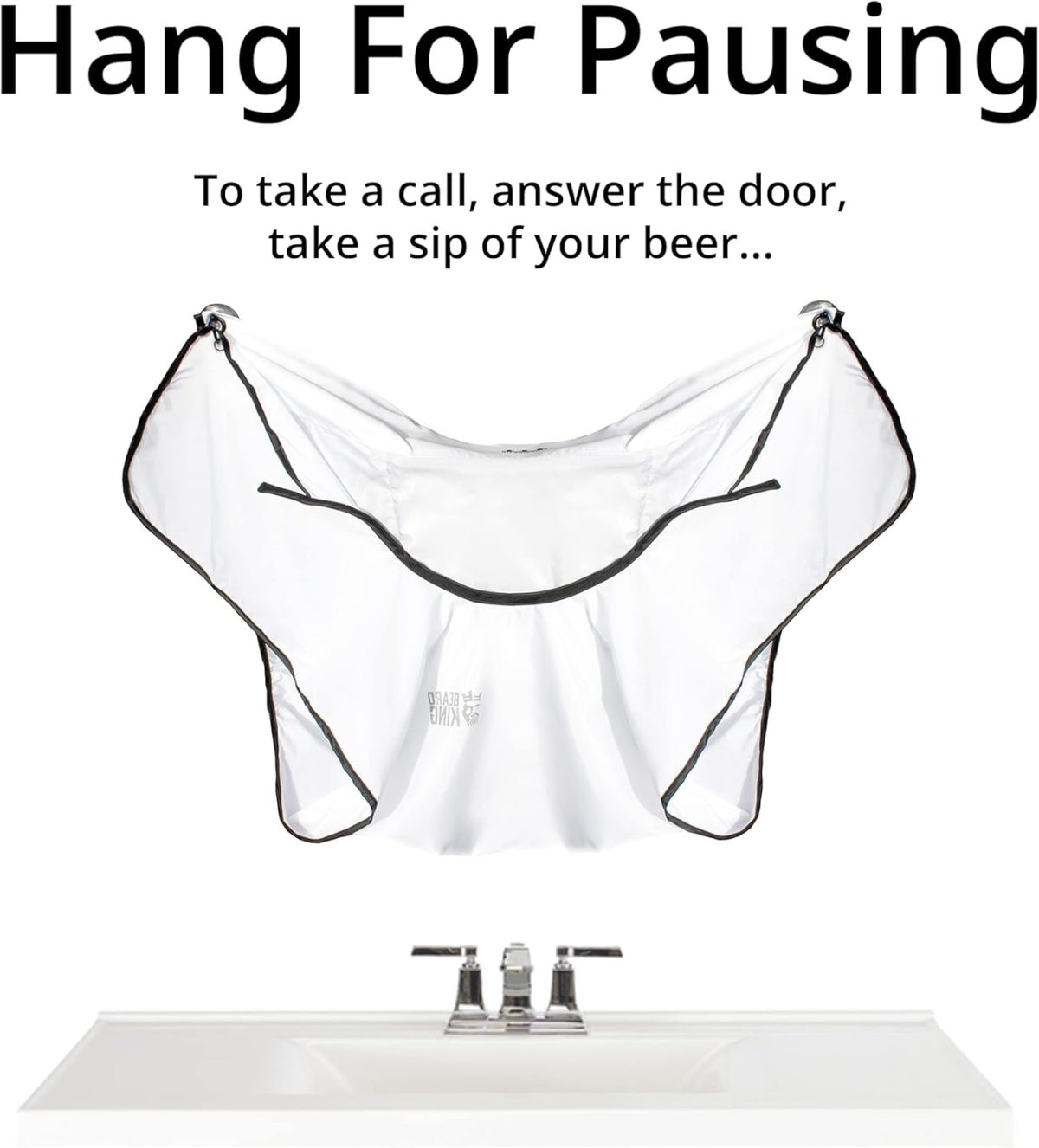 ⁦Beard King Beard Bib Hair Catcher - Mens Apron for Shaving, Shaping, Trimming, Grooming⁩ - الصورة ⁦6⁩