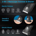 ⁦INVJOY Manscape Body Trimmer for Men, Waterproof Electric Razor/Shavers with Dual-Head for Facial, Pubic & Groin Hair Grooming, Ceramic & Foil Blades Hair Trimmer with LED - Birthday Gift for Him Dad⁩ - الصورة ⁦2⁩