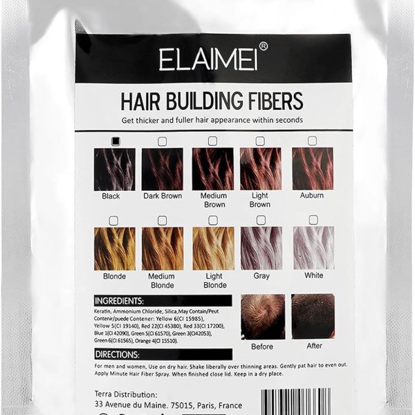 ALIVER Hair Fibers Spray Refill Powder 100 Grams,Black,Thinning Fine Hair Loss Concealer,Undetected & Unscented,Refill Exsiting Shaker Bottle