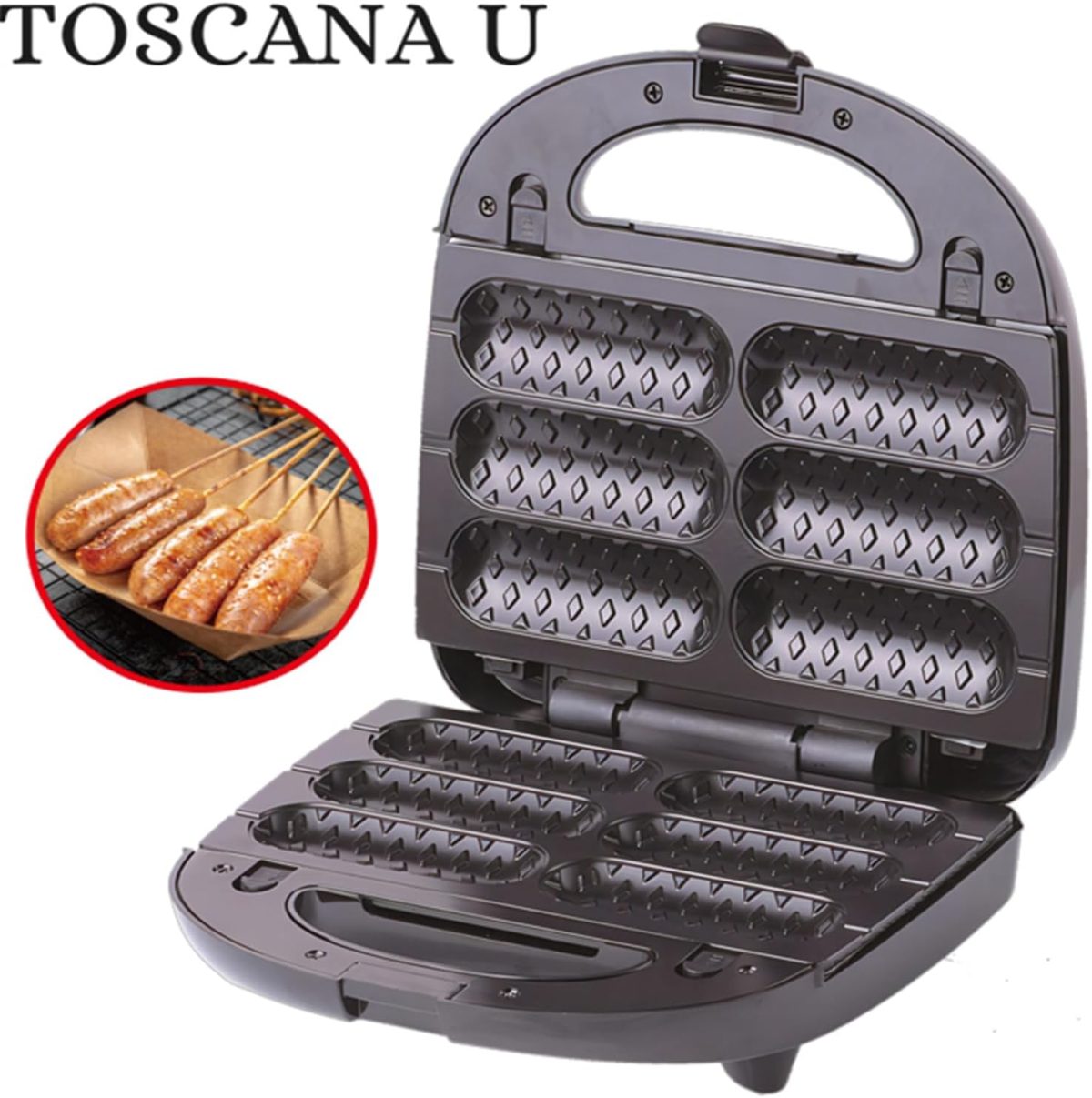 ⁦Sandwich Maker, Waffle Maker, Kurp Maker, Donut, Biscuit, Sandwich, Walnut Maker 7 in 1 Multifunctional Non-Stick Removable LED Indicator Lights, Auto Heating 800W R.217⁩ - الصورة ⁦5⁩