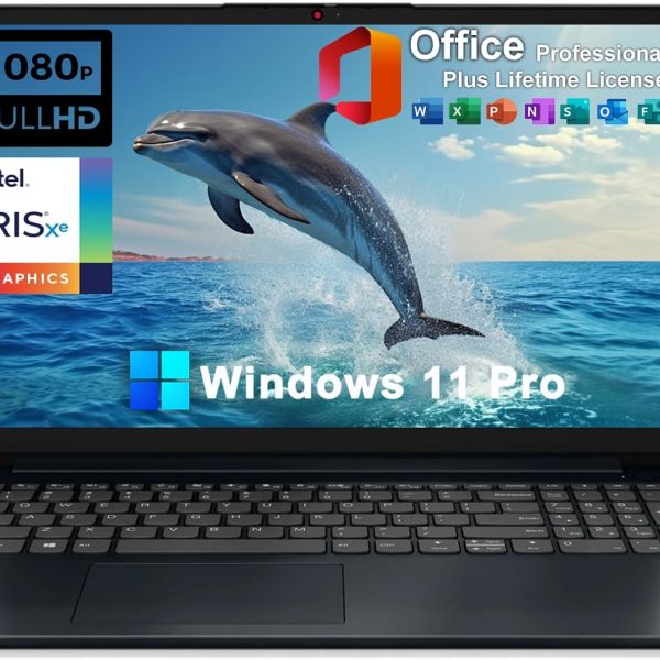 Lenovo IdeaPad 1 15.6" FHD Business Laptop[Windows 11 Pro S], 12th Gen Intel 10-Core i5-1235U, 40GB RAM, 1TB SSD, Iris Xe Graphic, Lifetime Office License, Privacy Camera, SD Card Reader, w/Battery