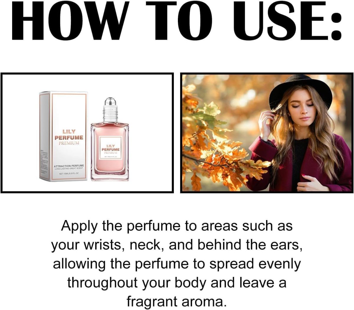 ⁦Goyazan Lily Perfume Premium - Attraction Perfume, Lily of the Perfume Premium Pheromone Cologne Oil Roll On for Women, Fresh, Classic Fragrance, Long-Lasting and Clean Scent -（15ml）⁩ - الصورة ⁦5⁩