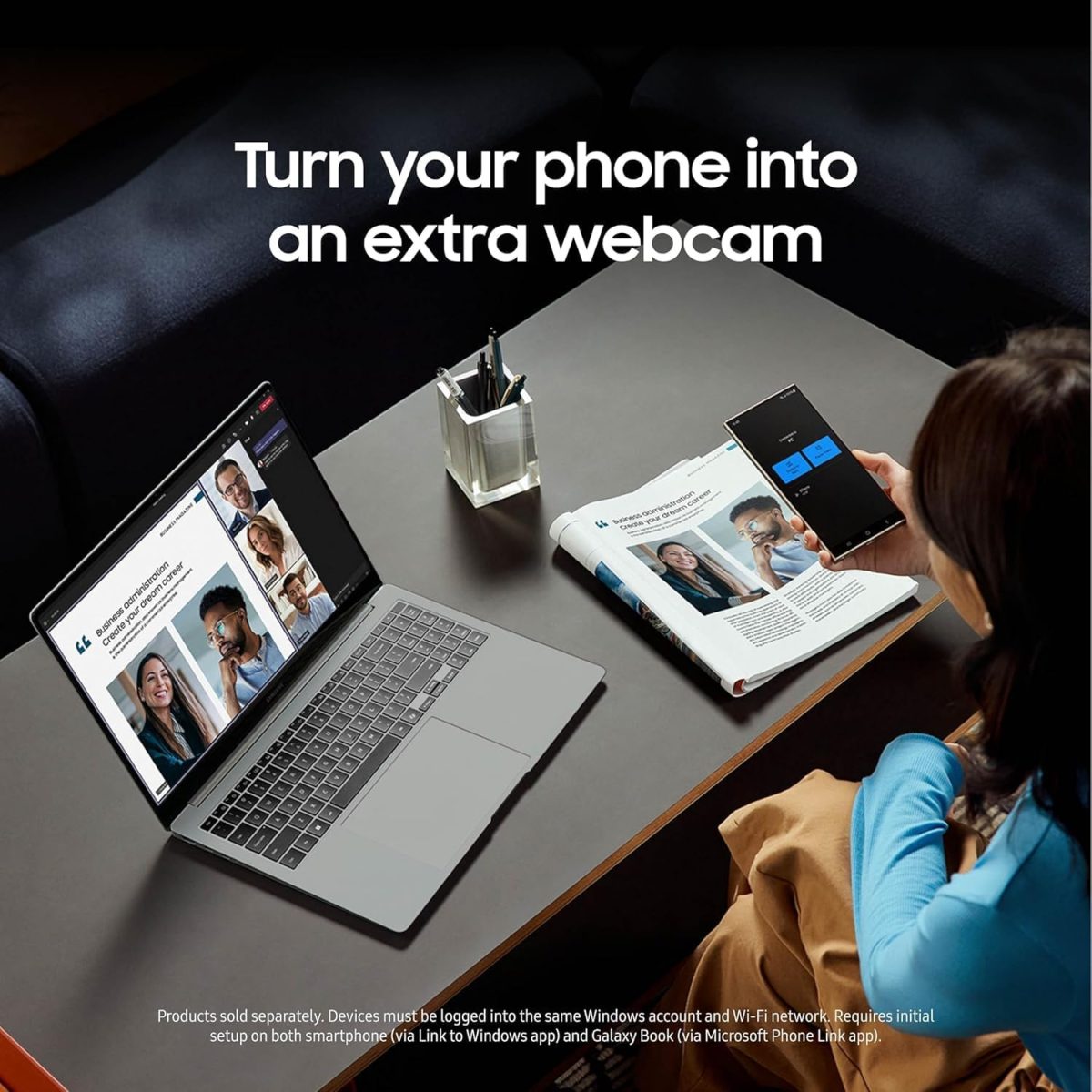 ⁦SAMSUNG Galaxy Book4 Pro Business Laptop, 14" 3K AMOLED Touchscreen, Intel 16-Core Ultra 7 155H, Long Battery Life, Thin & Light, 1080P AI Webcam, Windows 11Pro, w/128G PSD (16GB RAM | 4TB SSD)⁩ - الصورة ⁦7⁩