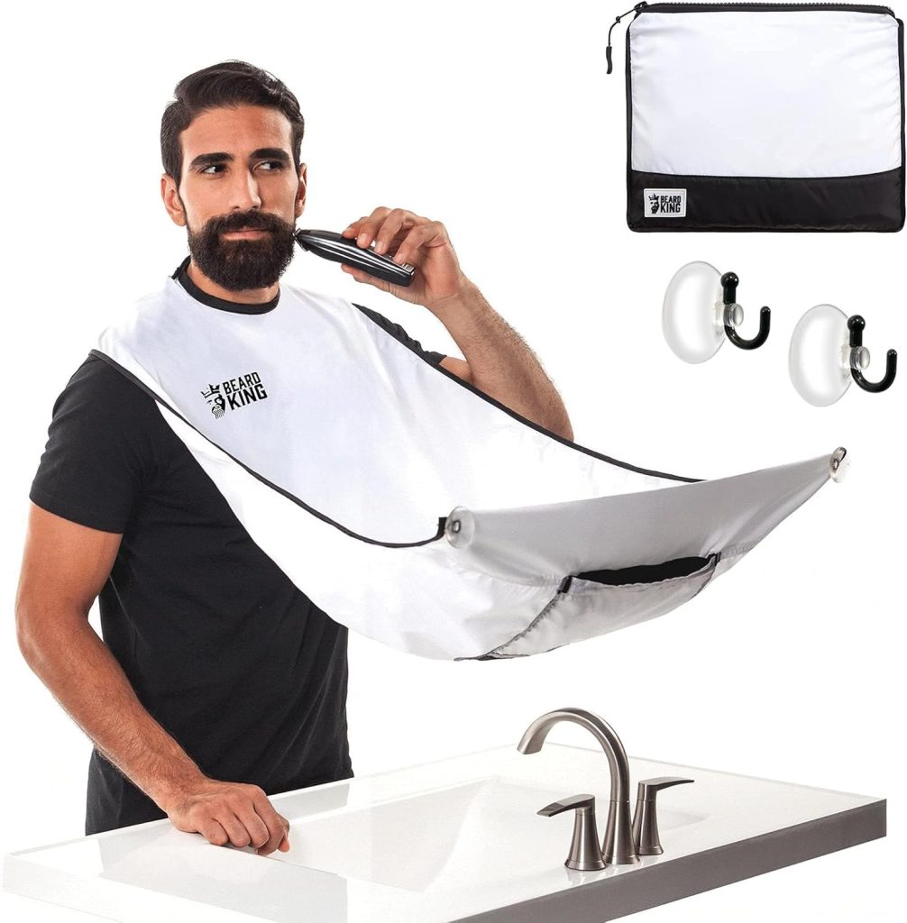 Beard King Beard Bib Hair Catcher - Mens Apron for Shaving, Shaping, Trimming, Grooming