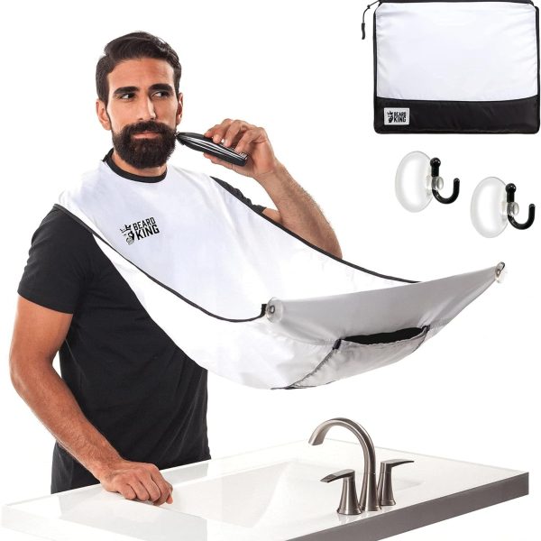 Beard King Beard Bib Hair Catcher - Mens Apron for Shaving, Shaping, Trimming, Grooming