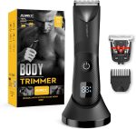 Body Trimmer Men, Kibiy Pubic Ball Hair Trimmer for Men with 2 Ceramic Blade, USB-C Rechargeable Body Shaver Electric Razor, IPX7 Waterproof, Wet Dry Use