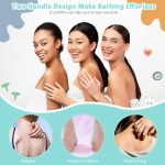 ⁦Hepiide [Upgrade]12Pcs Shower Gloves Body Exfoliating Wash Gloves Set, 4 Body Scrubber Nylon Back Washer, 8 Pcs Scrub mitts for Women Men Skin Stretchable Pull Strap Washcloth (Multi)⁩ - الصورة ⁦7⁩