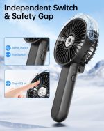 ⁦SWEETFULL Portable Misting Fan - 180 Foldable Handheld Personal Fan with Mist Spray, 3 Speeds, 30ml Water Tank, USB Rechargeable for Travel, Outdoors, Makeup, Camping, Home, and Office Use⁩ - الصورة ⁦5⁩