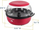 ⁦West Bend Stir Crazy Hot Oil Popper, Popcorn Maker with Large Serving Lid and Stirring Rod, 6 Quart, Red⁩ - الصورة ⁦6⁩